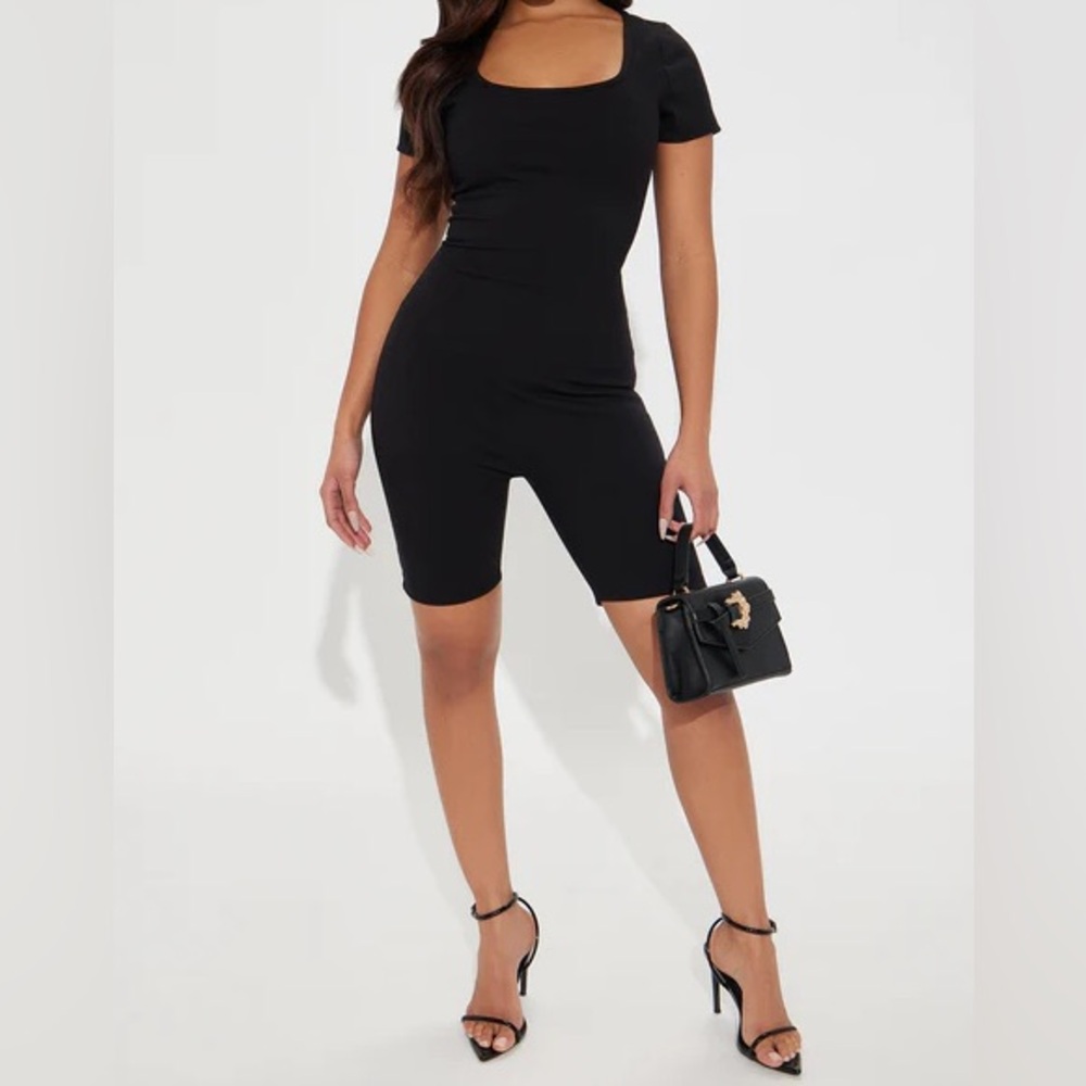 Black Biker Romper - Picture 2 of 3